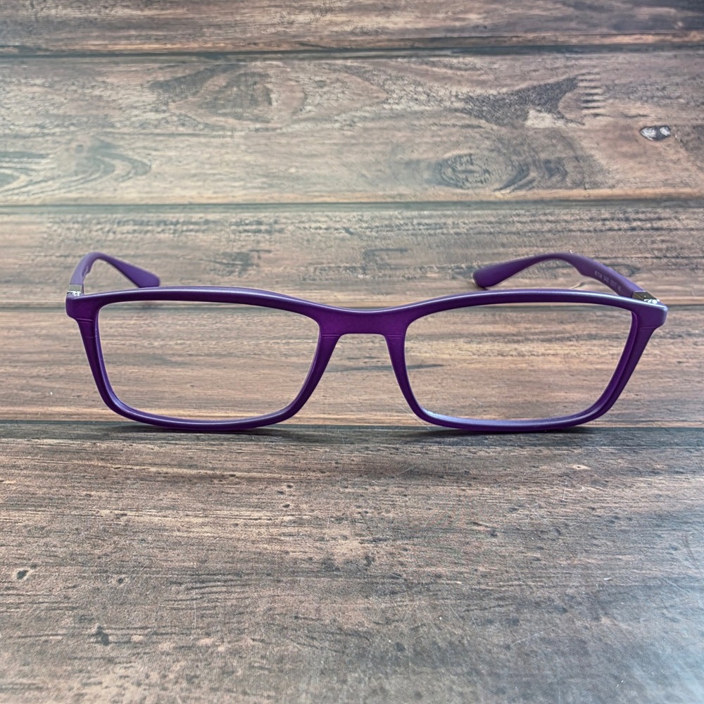Ray-Ban RB 7048 5443 Matte Purple Rectangular Eyeglasses Frames 53-17-145 Italy